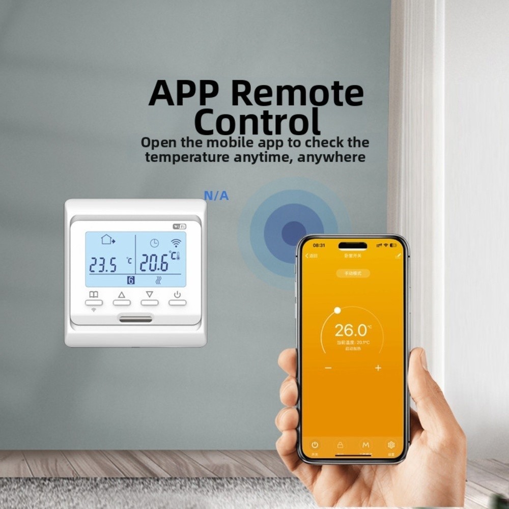 LCD Thermostat for Underfloor Heating Systems with Energy Efficient Design