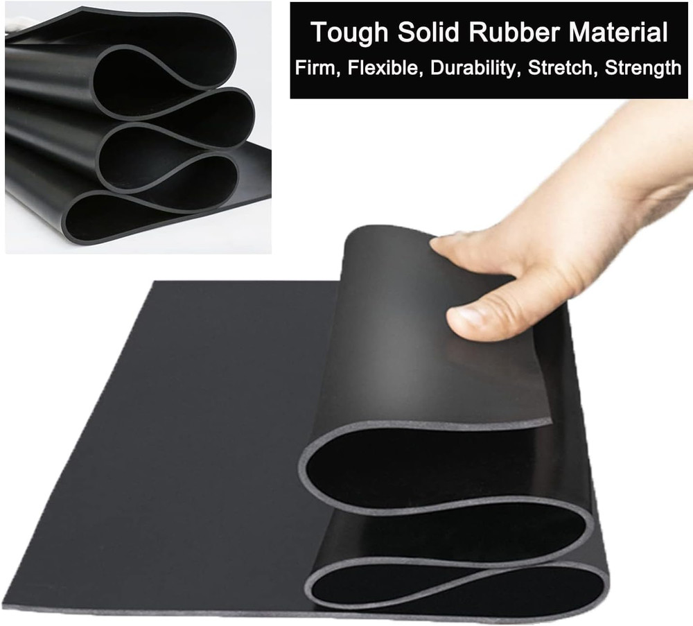 Solid Rubber Roll Sheet 3.3X9.8Ft Neoprene Rubber Rolls 1/8" Thick Heavy Duty Se