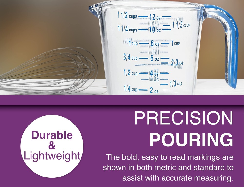 Plastic Measuring Cups For Liquids 4.5 Cups With Coolgrip Handle Bpafree Stackab