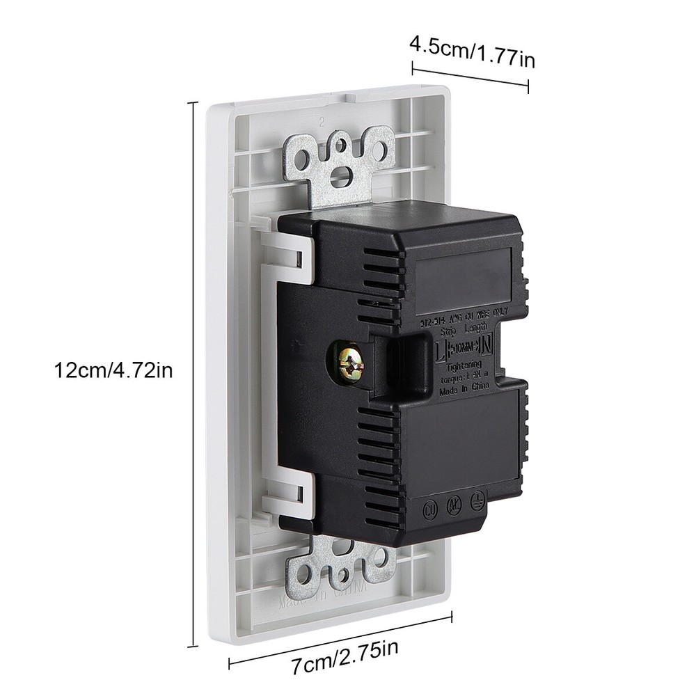 15A Electrical Outlet Panel Wall Socket AC Power Receptacle w/ Type C & A Ports
