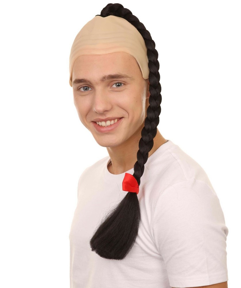 Kung Fu Master Mens Wig | Black Braid With Wig