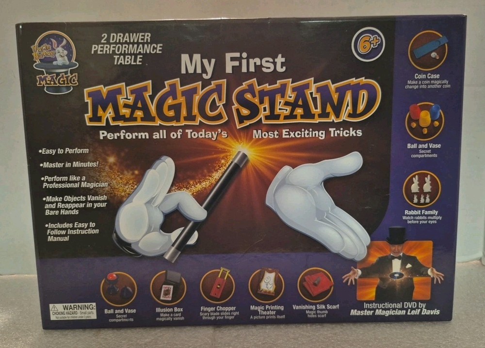 My First Magic Stand-Magic Tricks-2 Drawer Performance table- Open Box