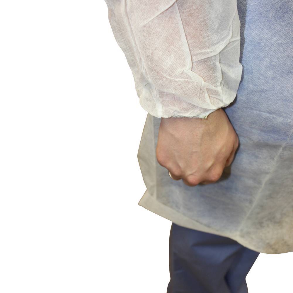 Safety Zone PolyLite Lab Coat with Snap Button Front Polypropylene Lab Coat
