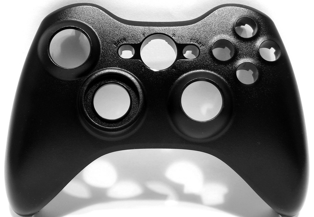 Genuine OEM Microsoft XBOX 360 Black Wireless Controller Front & Rear Shell Case