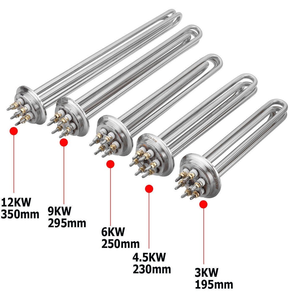 3/4.5/6/9/12KW Suspension Water Heater Boiler Electric Tube Heating Element 220V