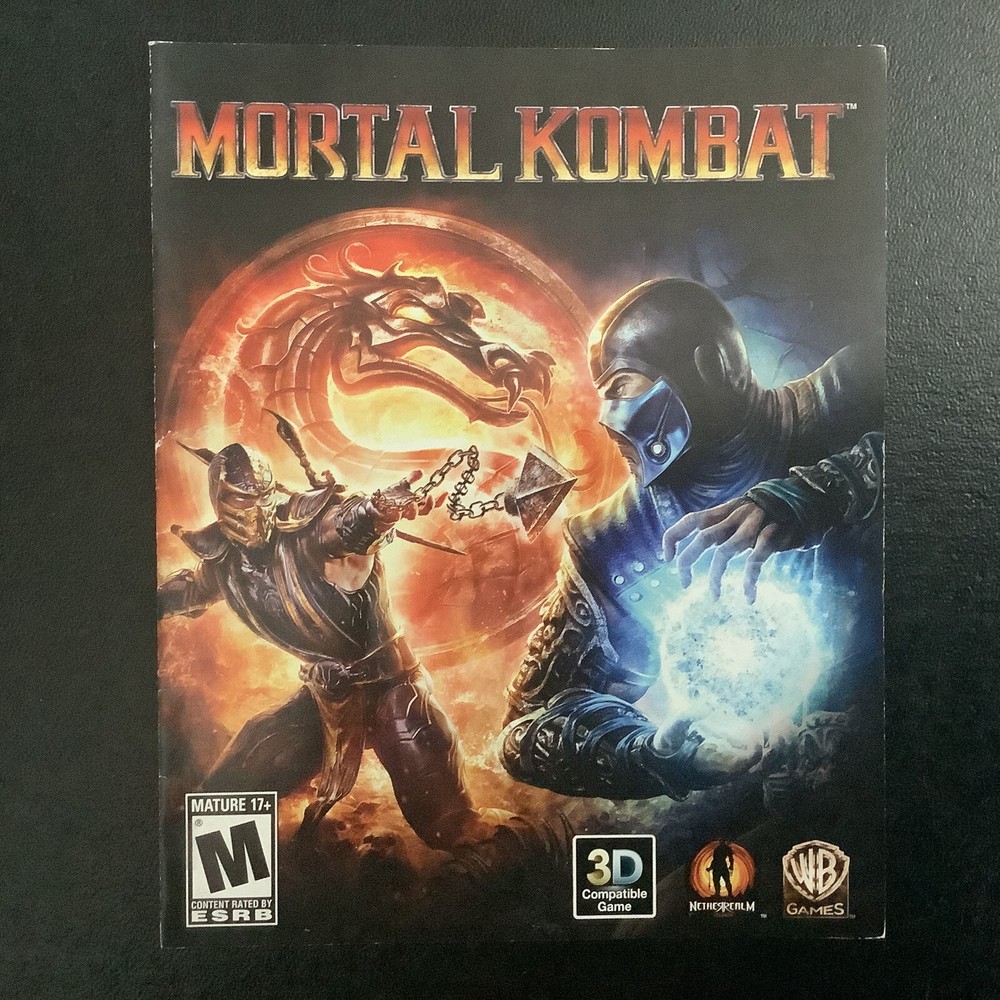 Mortal Kombat PS3 PlayStation 3 Instruction Manual Only