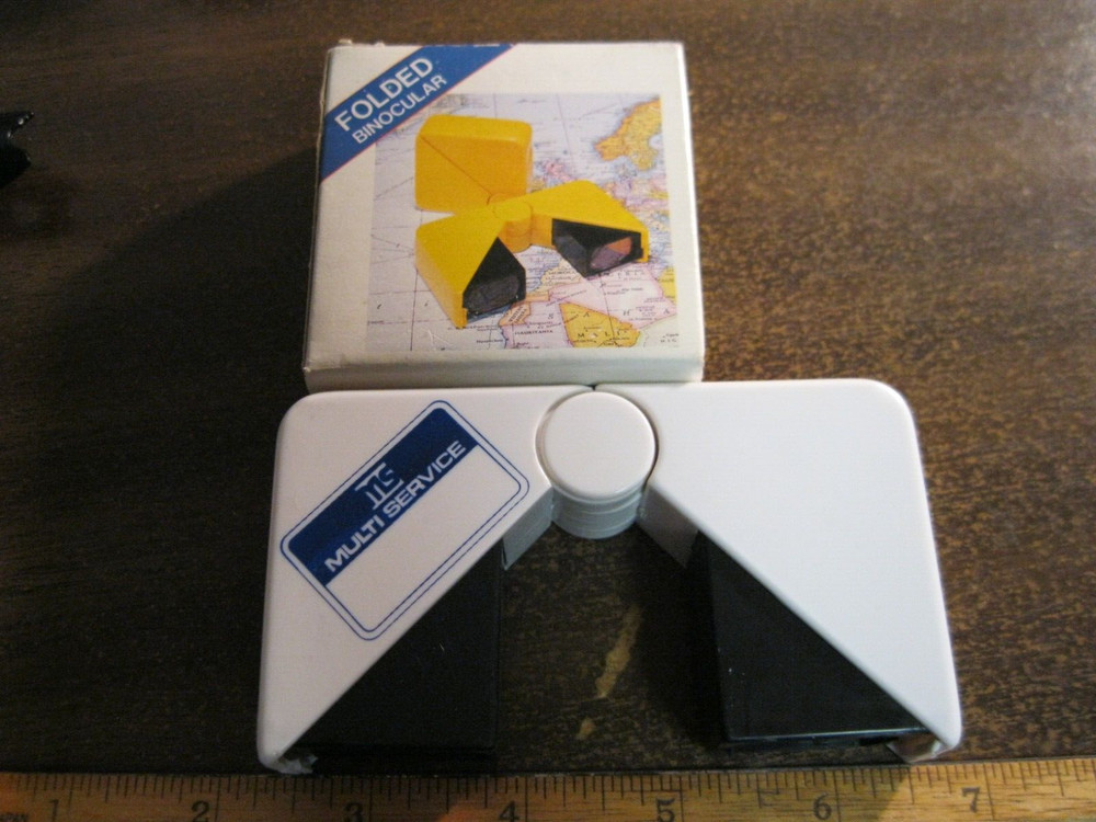Vintage Folding Binoculars Plastic Multi Service with box