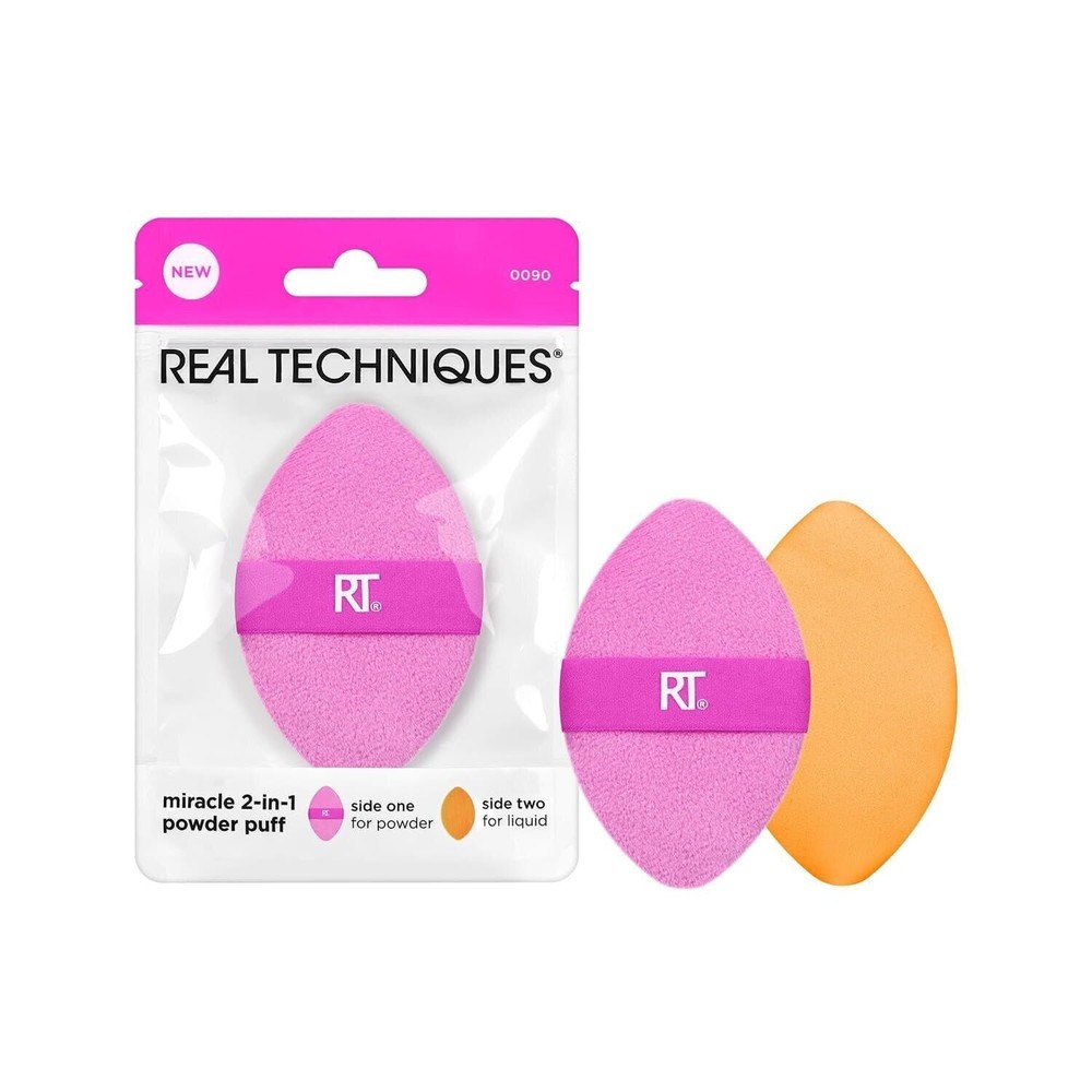 Real Techniques Miracle 2-In-1 Powder Puff, Dual-Sided, Full-Size Makeup...