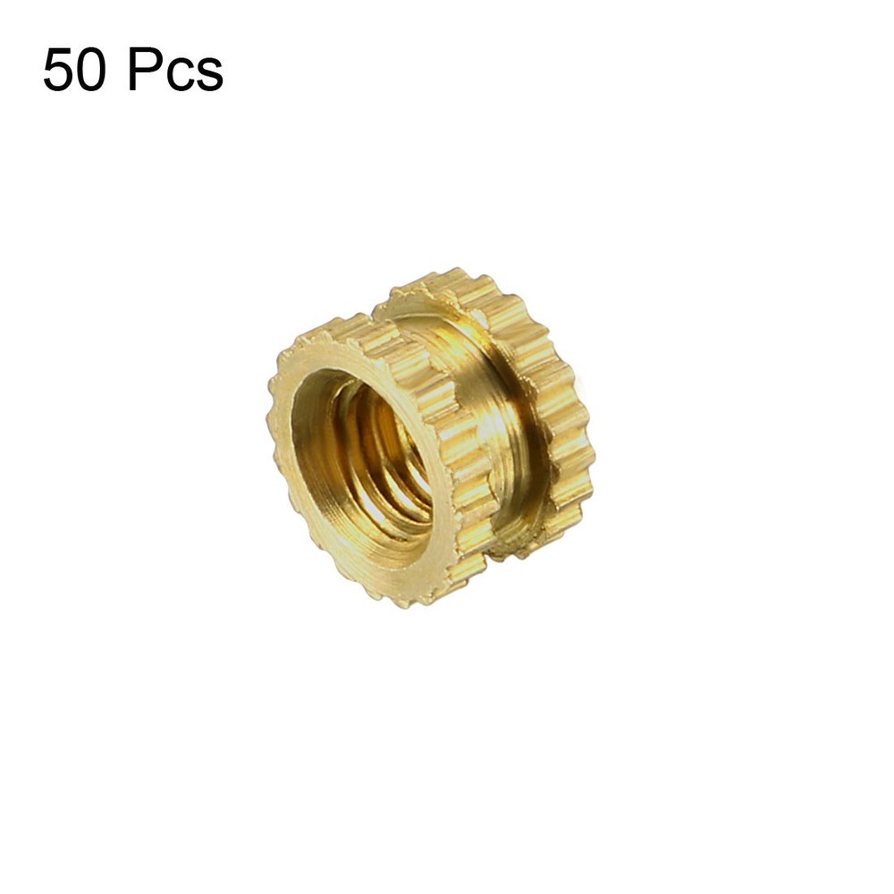 50pcs M3 3mm x 5mm Brass Knurled Threaded Insert Embedment Nuts