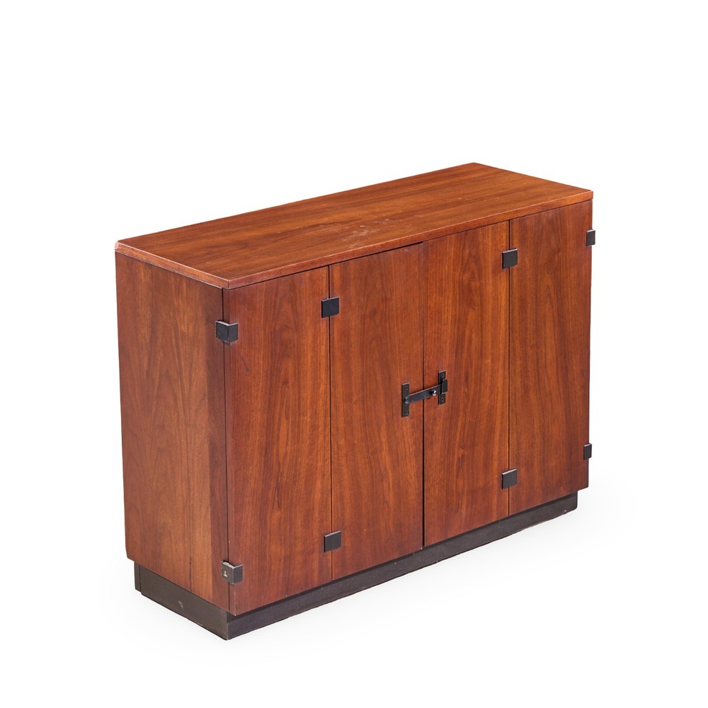 Milo Baughman for Directional Mid Century Walnut Bar Console Credenza