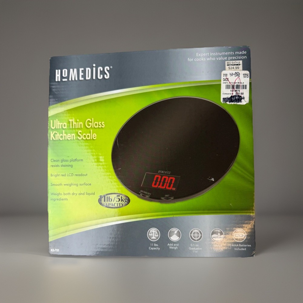 Homedics 11lb Ultra Thin Kitchen Scale