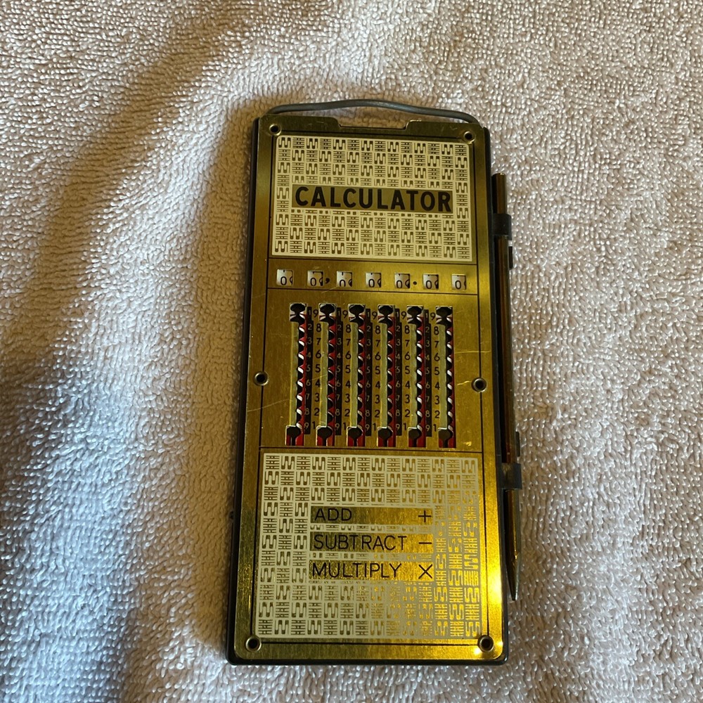 Vintage Magic Brain Pocket Calculator 1960’s Metal/Plastic Nice Condition