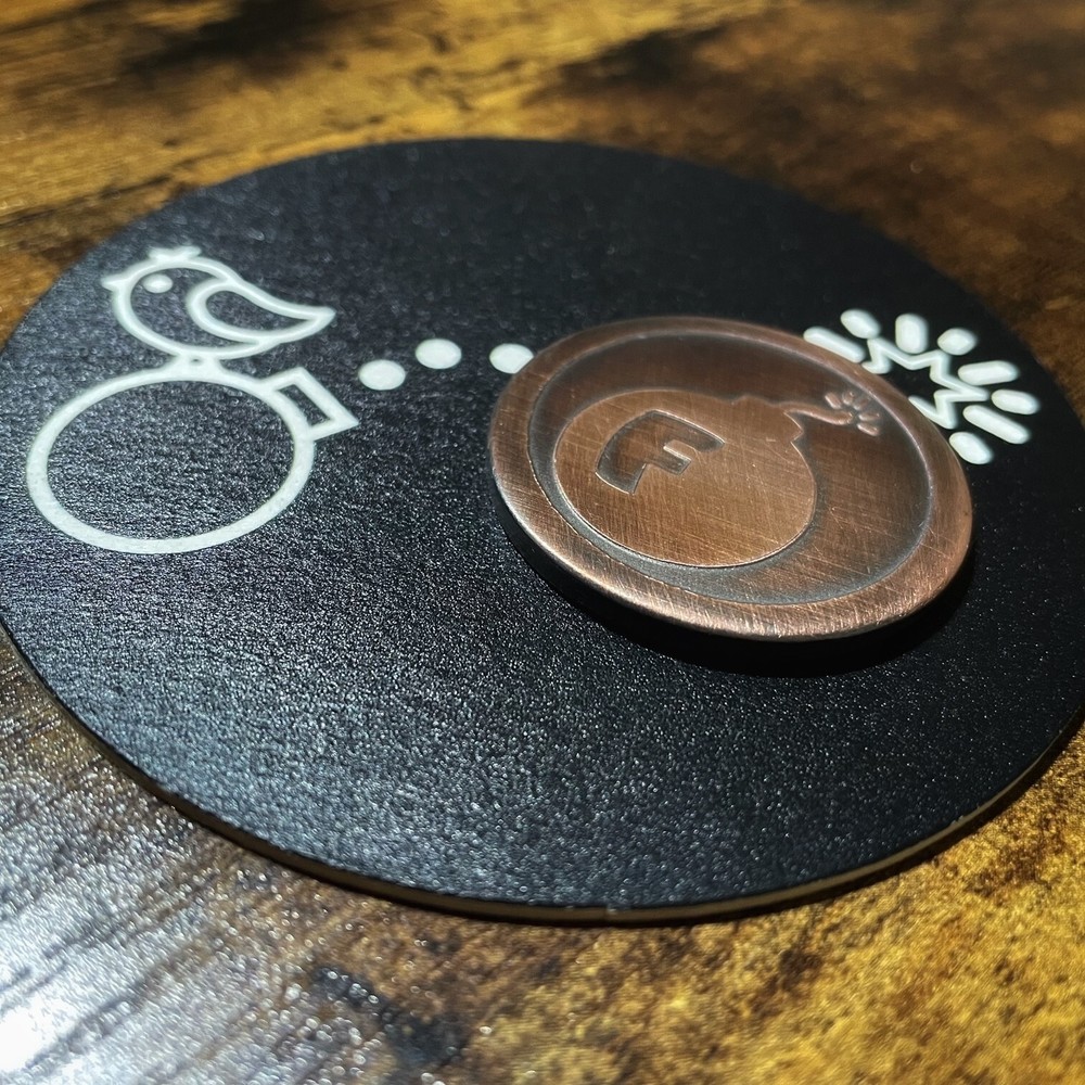 F BOMB (Raised Relief Aged Copper) Custom Golf Ball Marker!
