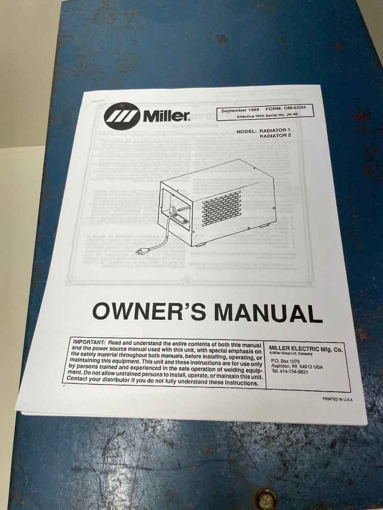 Miller Radiator 1 Welder Cooling System 115VAC Radiator-1