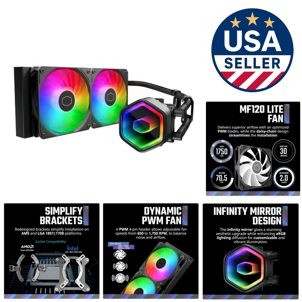High Performance 240 Core II Liquid CPU AIO Cooler - Ideal for Intense Gaming