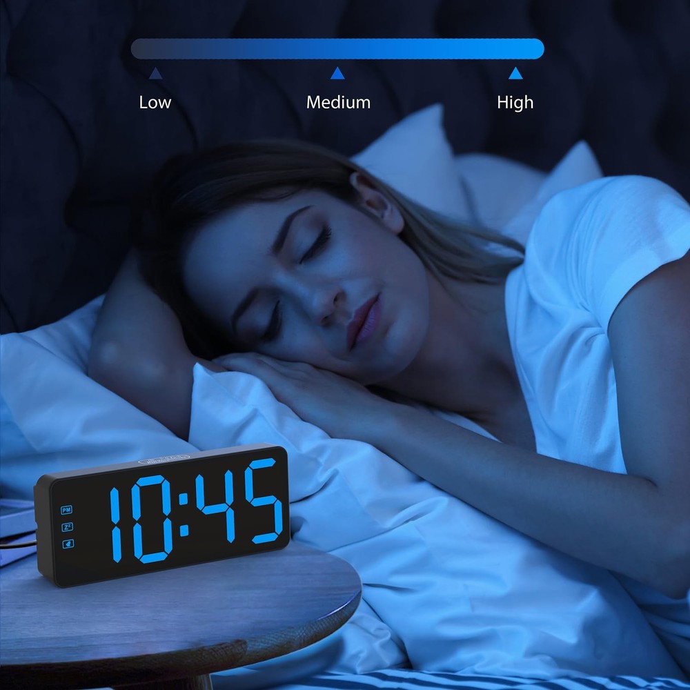 Digital Alarm Clock with Battery Backup RGB Color Changing Small Desk Clock