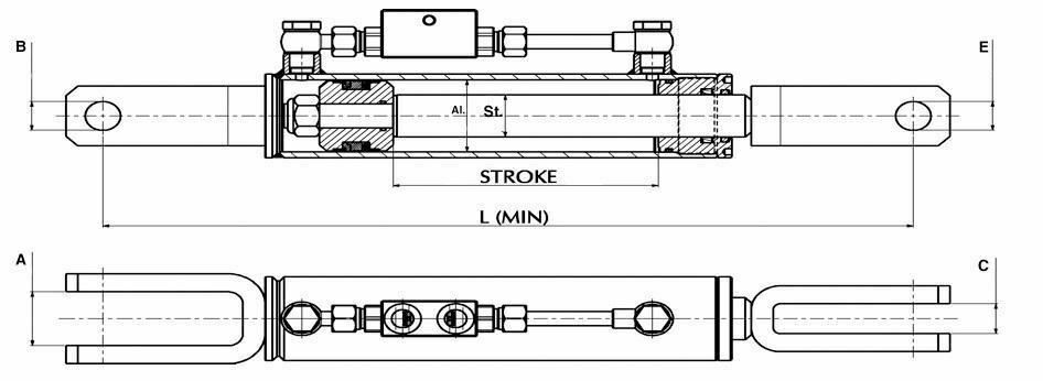 Hydraulic Side Link: 14 9/16" - 18 5/16"