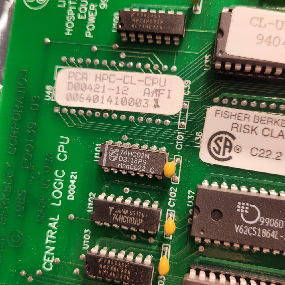 Fisher Berkeley Central Logic CPU Circuit Board PCA HPC-CL-CPU