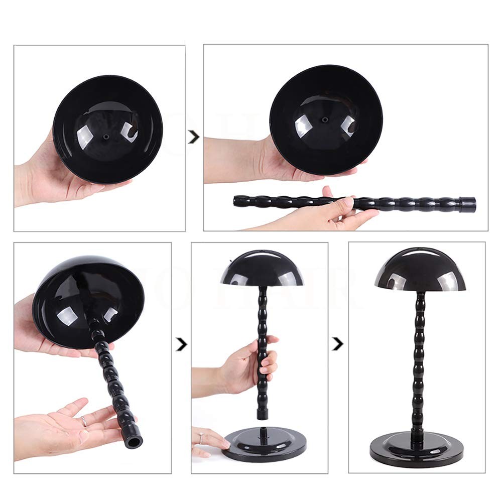 Wig Stand Plastic Hat Display Head Holders Mannequin Head/Stand Black