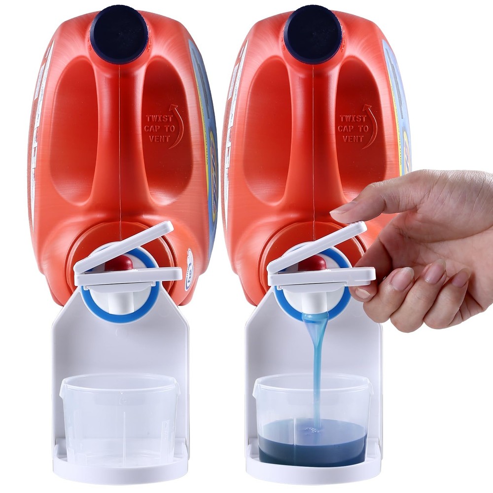 [2 Pack] Laundry Detergent Dispenser Cup Holder & Nozzle Force-Saving Switch,...
