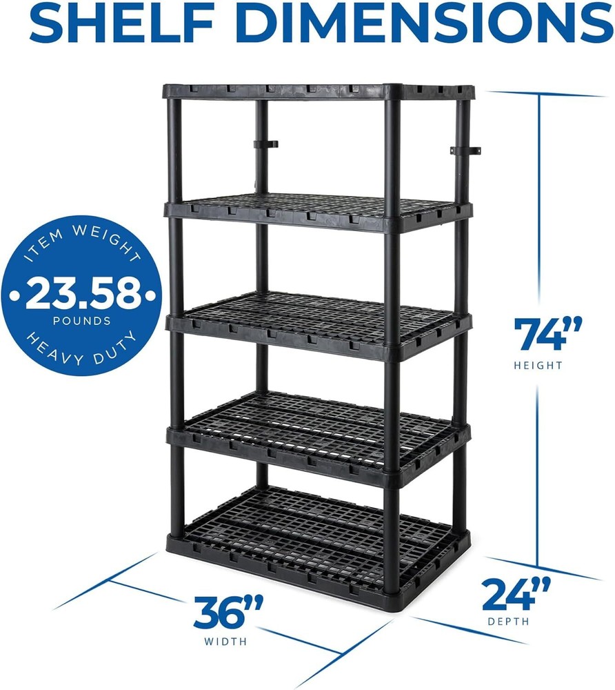 Gracious Living 5 Shelf Knect-A-Shelf Ventilated Storage Unit Organizer System