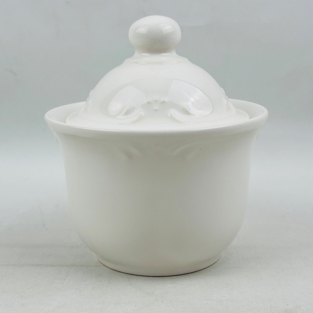Pfaltzgraff Filigree White Sugar Bowl Lid Stoneware