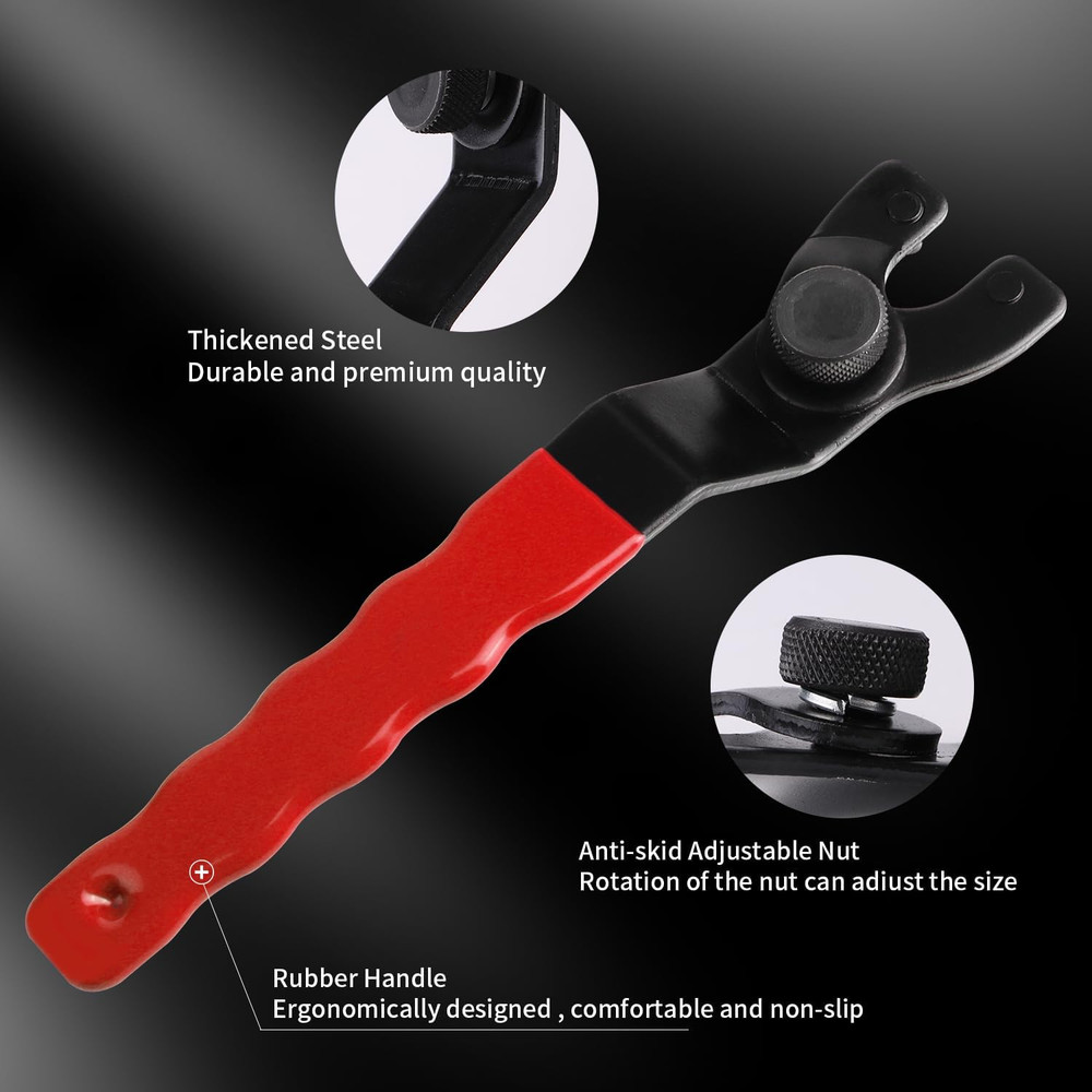 Adjustable Pin Wrench for Angle Grinder Machine,Grinder Spanner ​Wrench (Red)