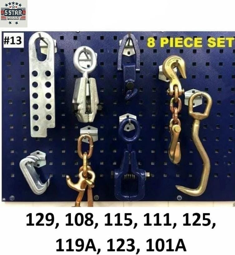 SET#13 -  8 PIECE AUTO BODY FRAME MACHINE TOOLS AND CLAMP CHAIN SPECIAL PRICING