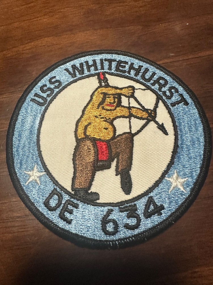 Vintage US Navy USS Whitehurst DE-634 Ship Patch