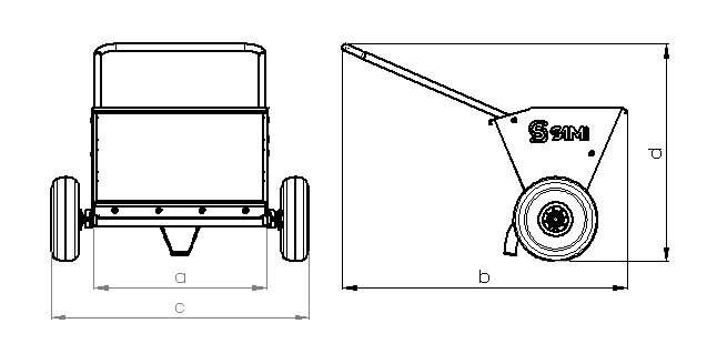 SAMI S-600 - walk behind ground driven sand spreader