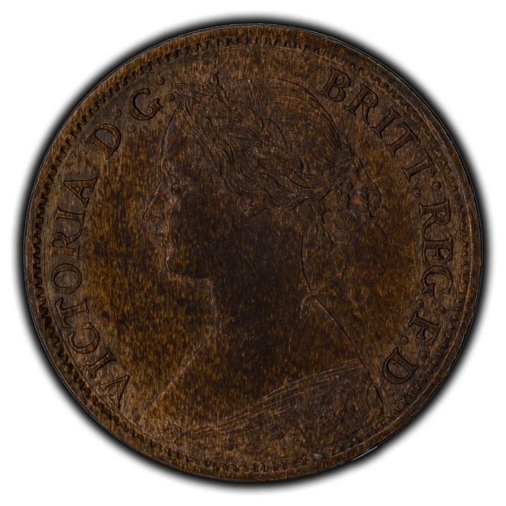 Nova Scotia 1861 1/2 Cent Coin - Almost Uncirculated