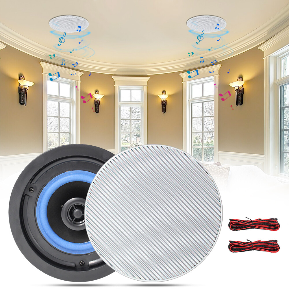 Herdio 4" Bluetooth Ceiling Speakers Kitchen Stereo Speakers Wall Flush Mount