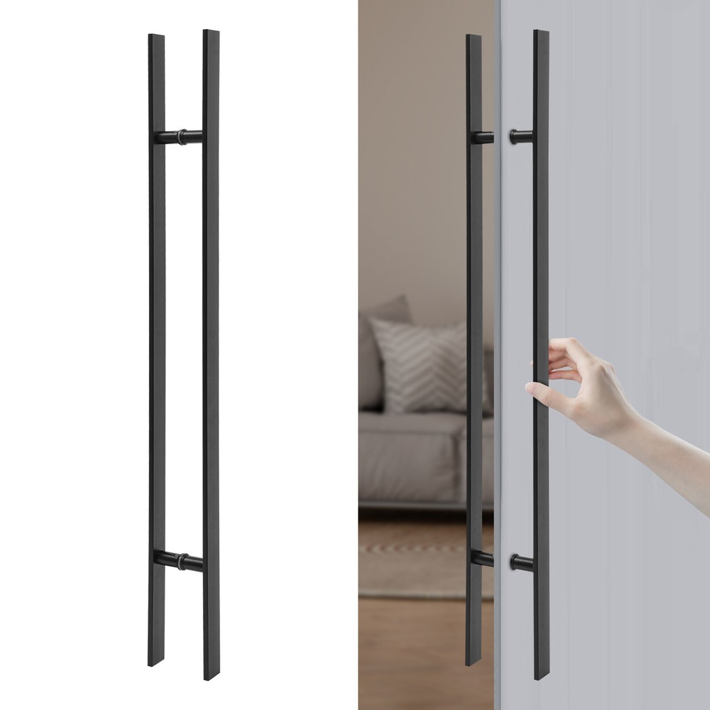 Double Sided Stainless Steel Door Handle Pair Pull Push Sliding Barn Door Handle