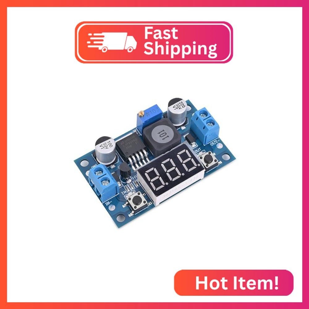 Seloky LM2596 Adjustable DC-DC Step-Down Buck Converter Module with LED Voltmete
