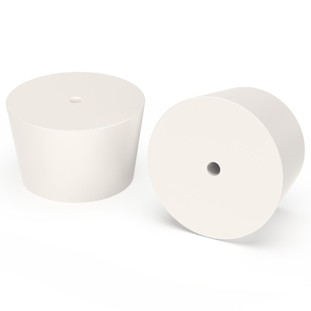5 Pack Solid Rubber Stopper With Single Hole 10# Air-Tight Control Tapered Lab