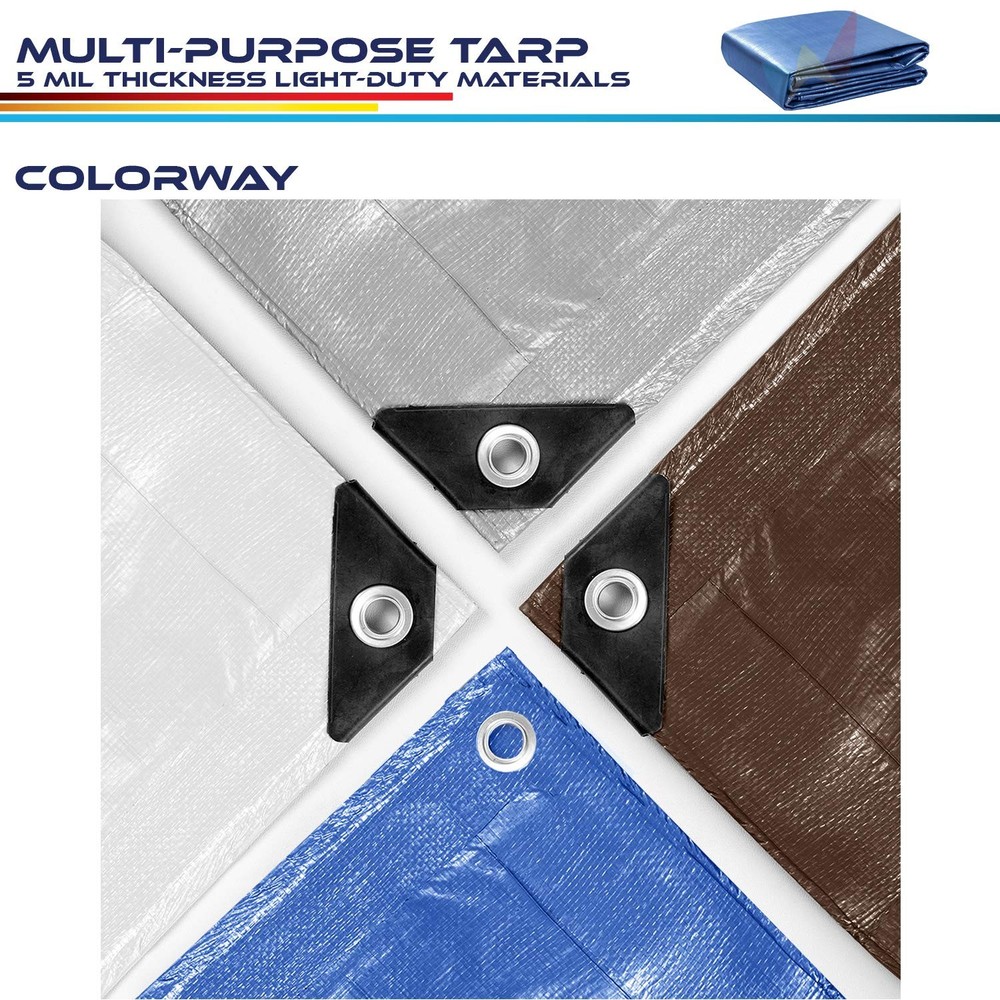 Windscreen4less 5' x 7' General Multiple Purpose 5 Mil Waterproof 5'x7', Blue