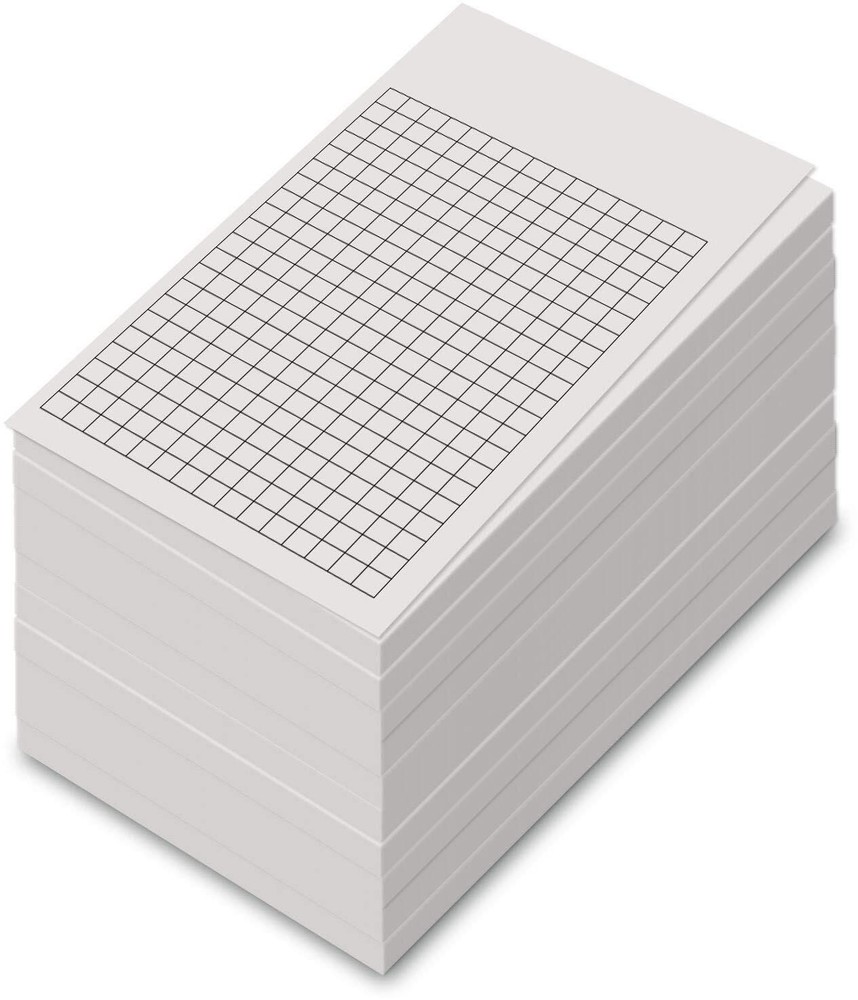 Grid Vertical Index Cards, Graph Engineering Paper, 3 x 5, White, 300 per Pack
