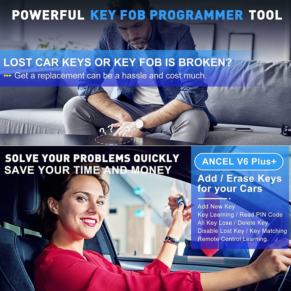 ANCEL V6 PRO+ All Systems Bidirectional OBD2 Scanner Diagnostic Key Programming