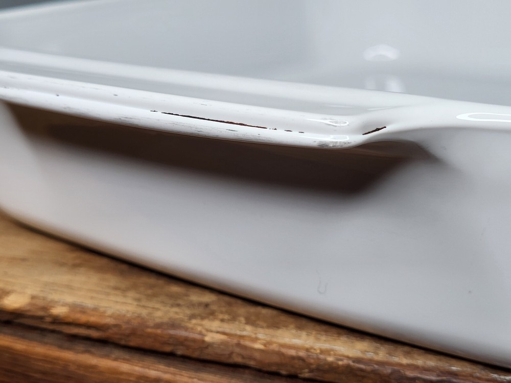 Vintage Corning Ware #A-21-B-N Rectangular Roaster Pan in Peach Floral Pattern