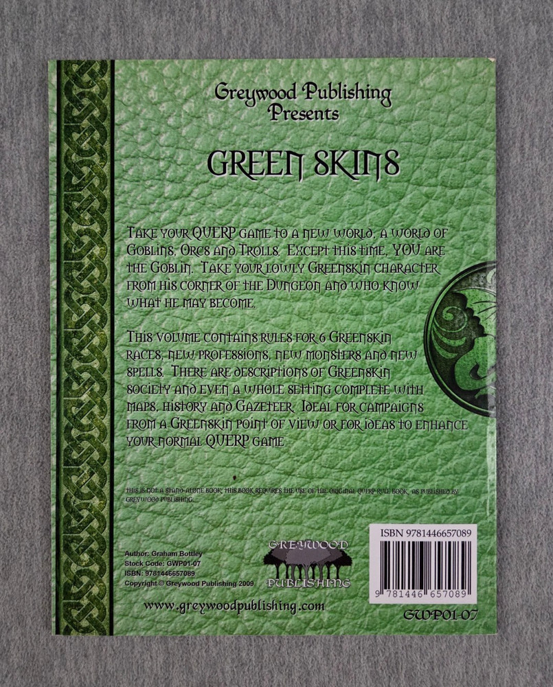 Querp Greenskins Second Edition 2009 RPG SC Book green skins