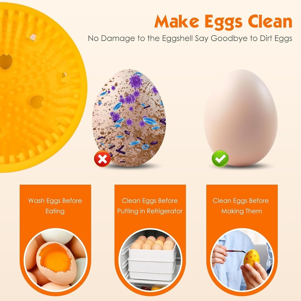 Egg Cleaner Scrubber Fresh Eggs Cute Chick Shaped Silicone Egg Washer Yellow