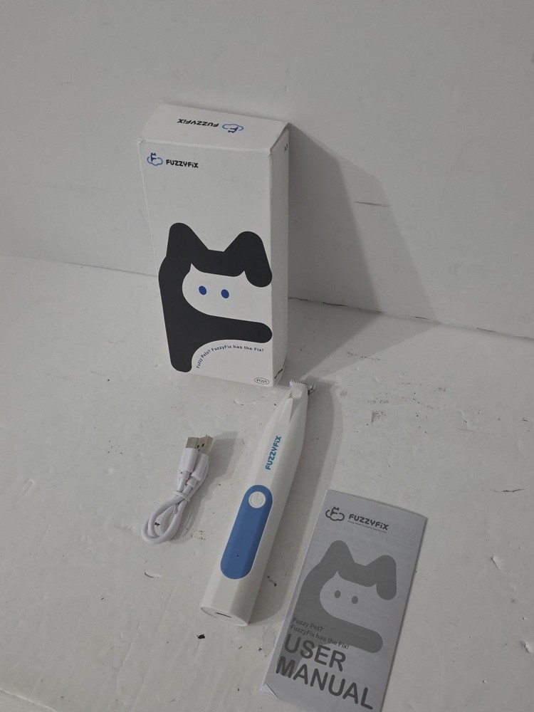 FuzzyFix Dog Paw Trimmer with LED Light - White/Blue
