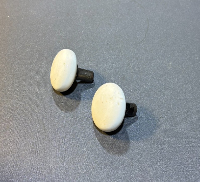 Pair Vintage White Porcelain Door Knobs 2"