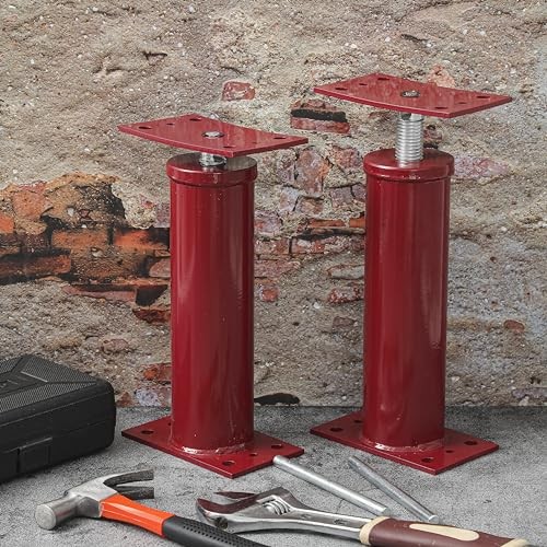 Pack Adjustable Jack Post Height Range, Basement Floor House 12"-16" 2 Red