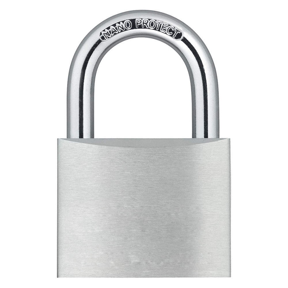 GRAINGER APPROVED 48JP96 Keyed Padlock, 15/64 in,Rectangle,Silver 48JP96