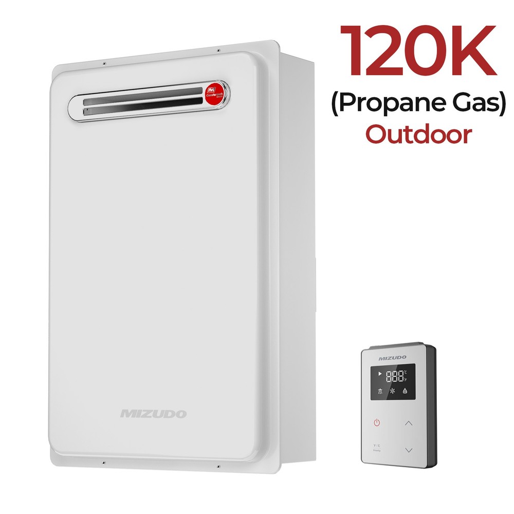 Tankless Water Heater Outdoor 120,000 BTU Max 5.1GPM Propane LP Gas On-Demand