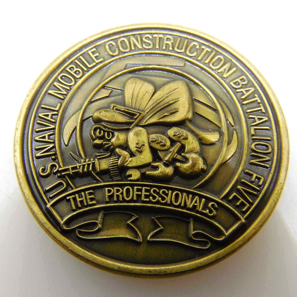 U.S. NAVAL MOBILE CONSTRUCTION BATTALION FIVE CHALLENGE COIN