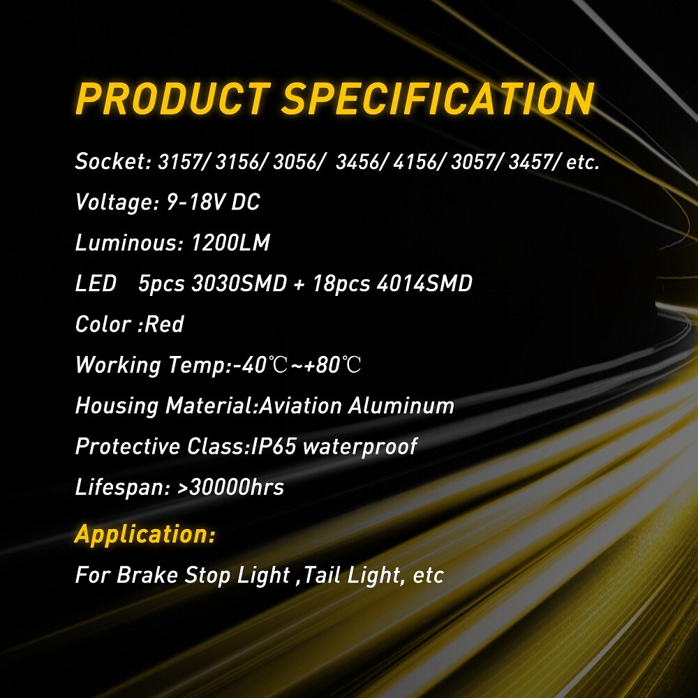 3157 CANBUS Red LED Brake Stop Signal Tail Light Bulbs For Ford F-150 F-250