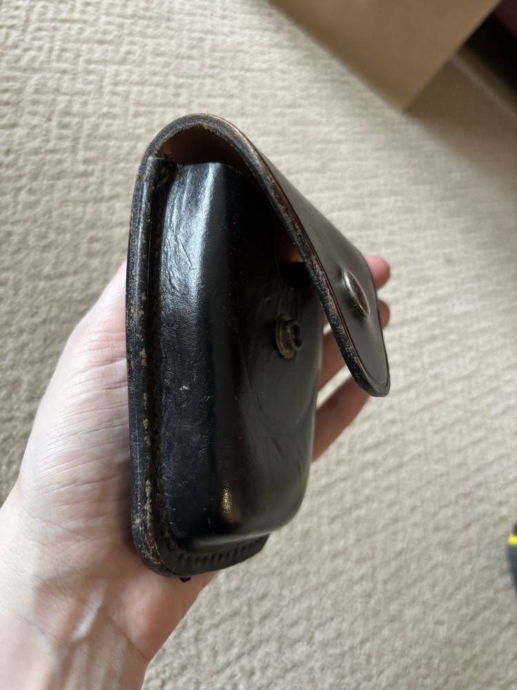 Jay-Pee Black Leather Handcuff Case With Belt Clip