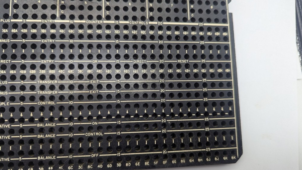 Vintage IBM 407-8-9 ACCOUNTING MACHINE Plugboard Control Panel FOR DISPLAY 02